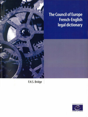 cover image of The Council of Europe French-English legal dictionary